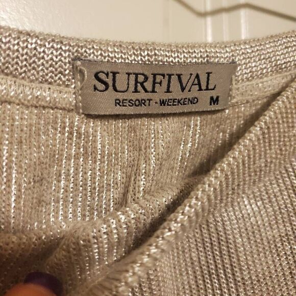 Surfival. Shimmer Knit, Stretchy, Resort Wear Beach Cover Midi Skirt- Size Mediu - Picture 2 of 8